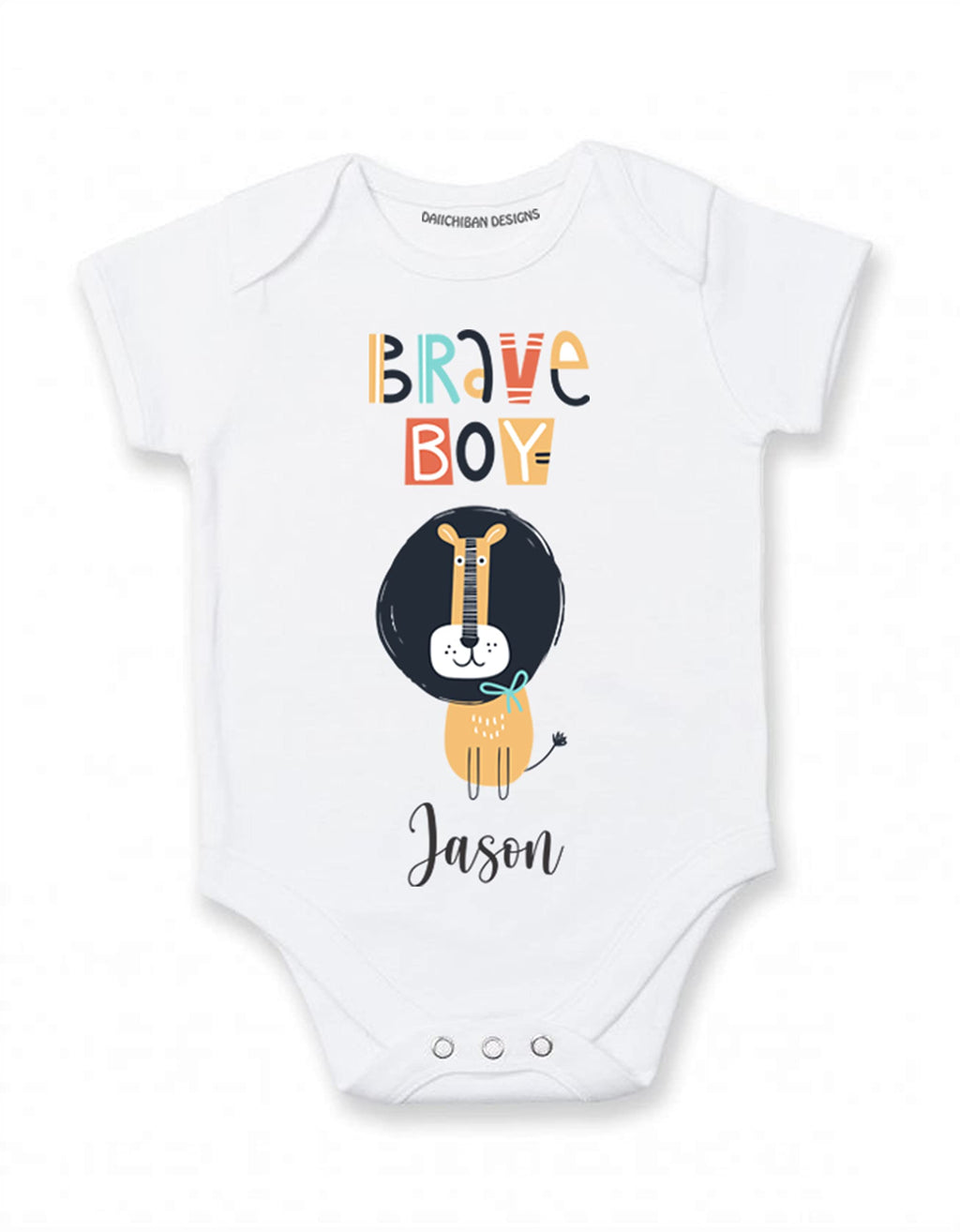 Personalized baby boy clothes with name Lion themed baby clothes