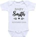 Daiichiban Designs Custom Pregnancy announcement baby reveal ideas infant bodysuit