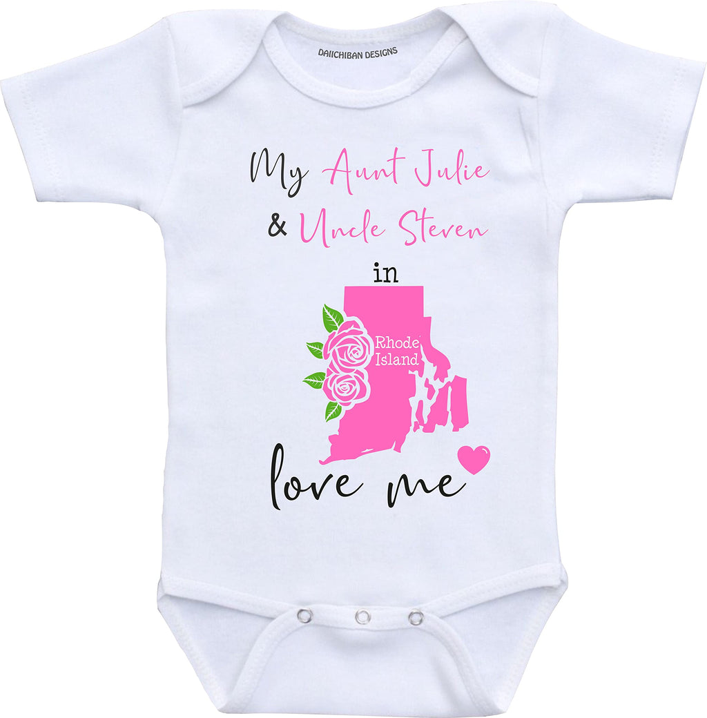 Daiichiban Designs Aunt and Uncle baby gifts Customizable Pennsylvania Dakota baby clothes