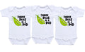 Daiichiban Designs Triplet Baby Bodysuit Set – “Three Peas in a Pod” – Funny Matching Infant Outfits