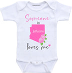 Daiichiban Designs Someone in Indiana loves me baby clothes infant creeper State customized gifts for babies