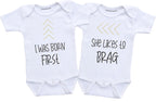Funny twin outfits for boy and girl Twins baby clothes girls