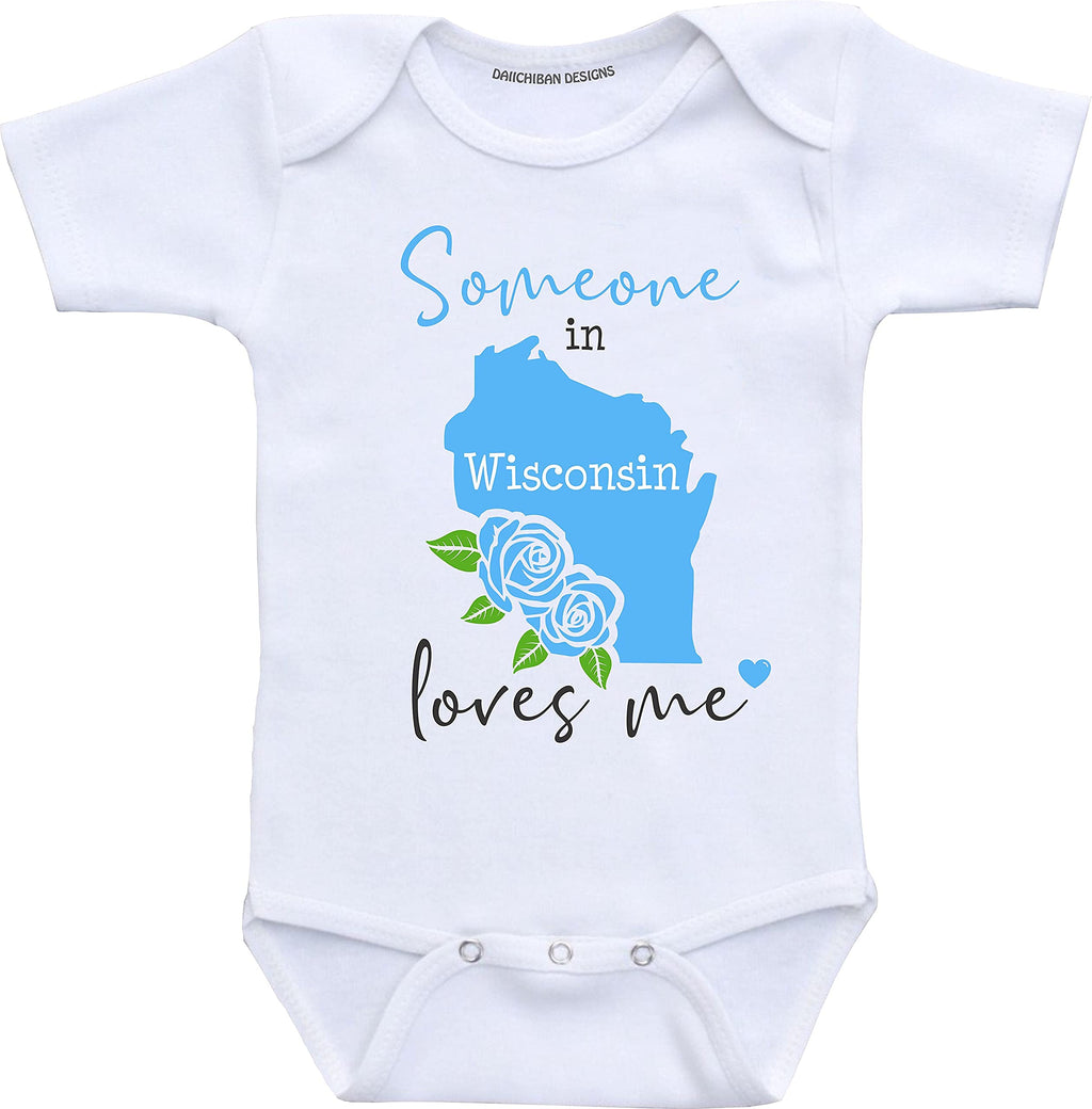 Daiichiban Designs Someone in Wisconsin loves me baby gifts Customizable