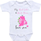Daiichiban Designs Aunt and Uncle baby gifts Customizable Pennsylvania Dakota baby clothes