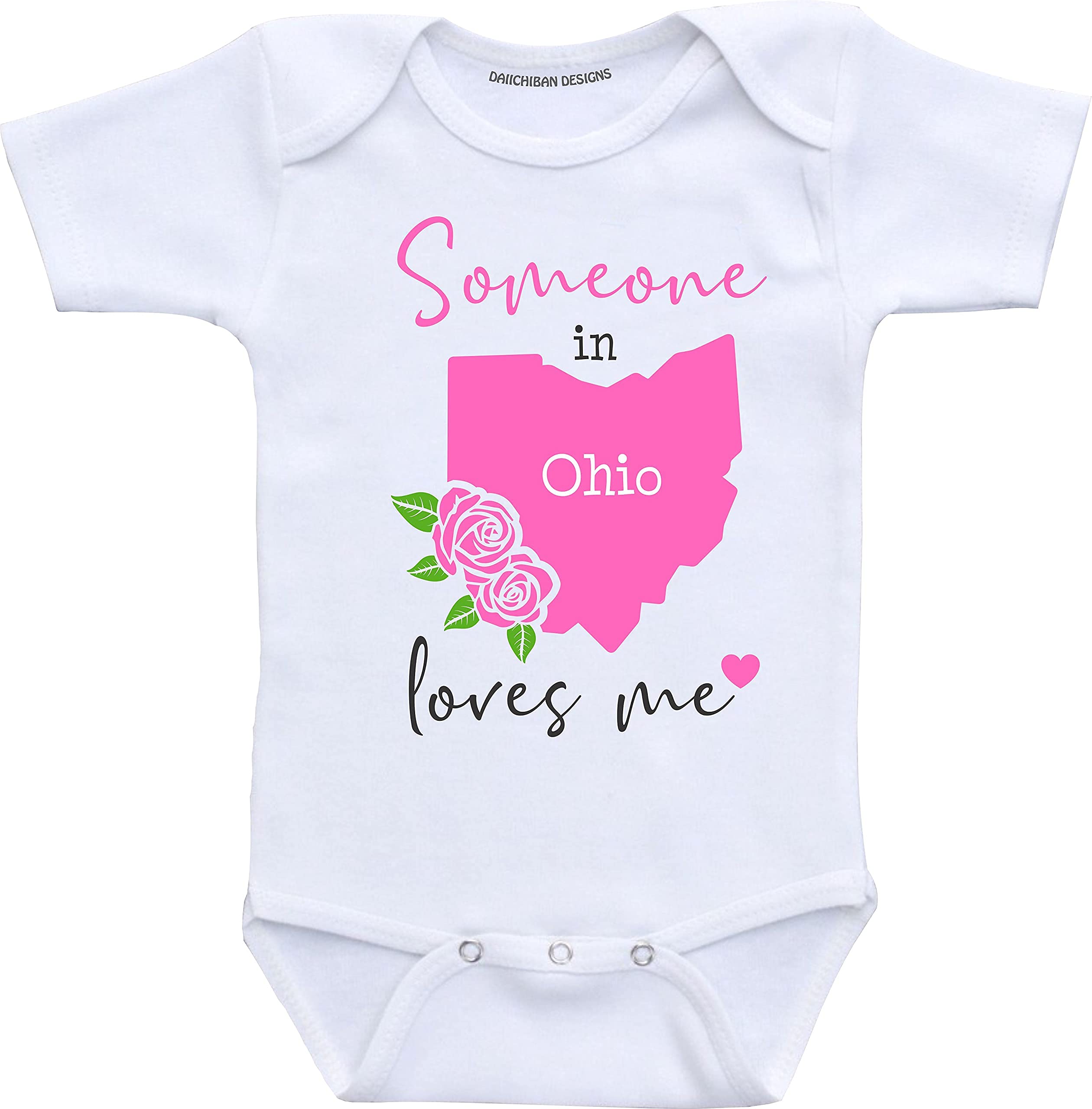 Daiichiban Designs Someone in Ohio loves me baby clothes Custom baby gifts