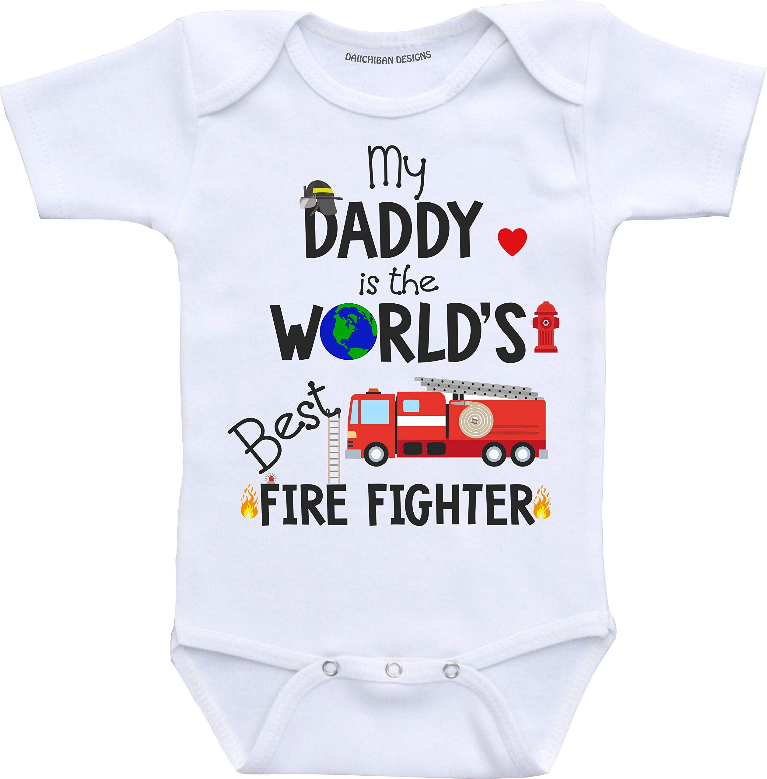 Daiichiban Designs Firefighter Daddy Fireman baby clothes