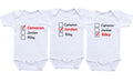 Daiichiban Designs Personalized Triplets baby clothes with names