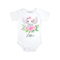 Daiichiban Designs Personalized baby girl gifts with name Elephant baby girl clothes