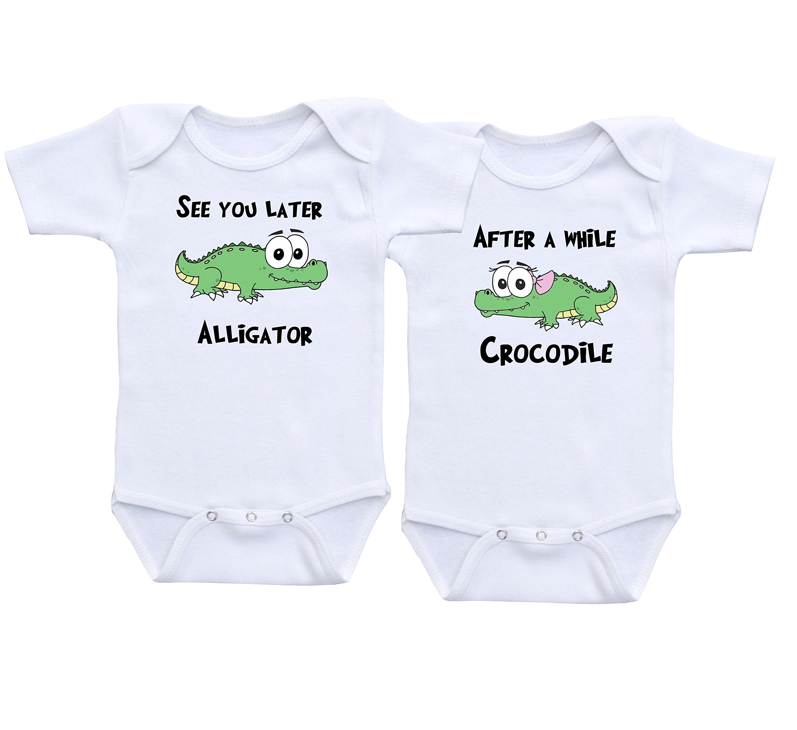 Daiichiban Designs See you later Alligator After a while Crocodile Twin baby clothes