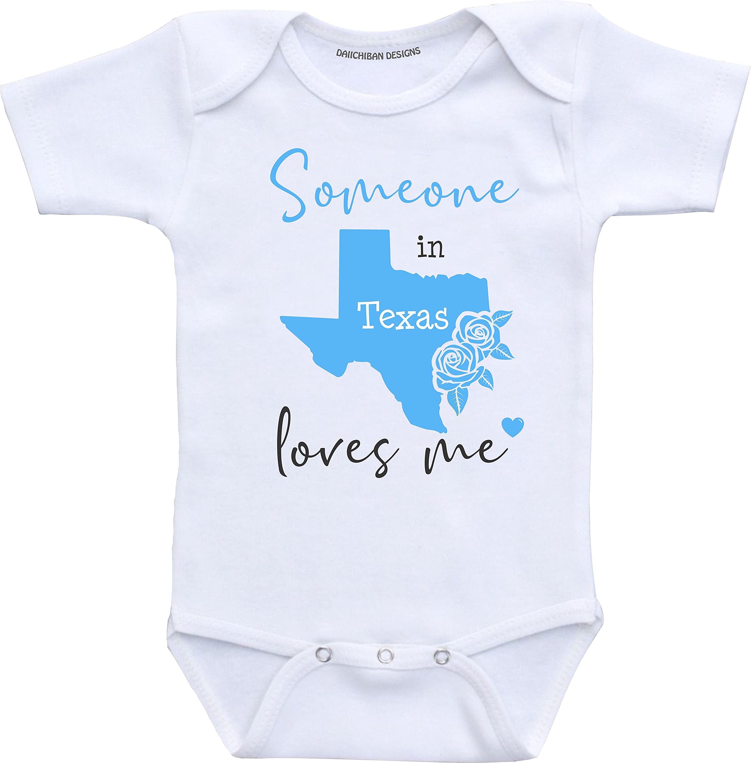 Daiichiban Designs Someone in Texas loves me baby gifts customizable