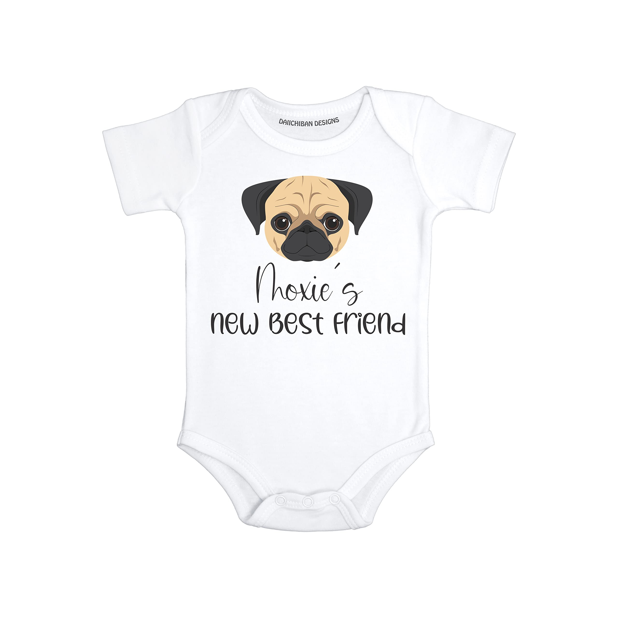 Personalized Pug baby clothes Dog sibling baby outfit
