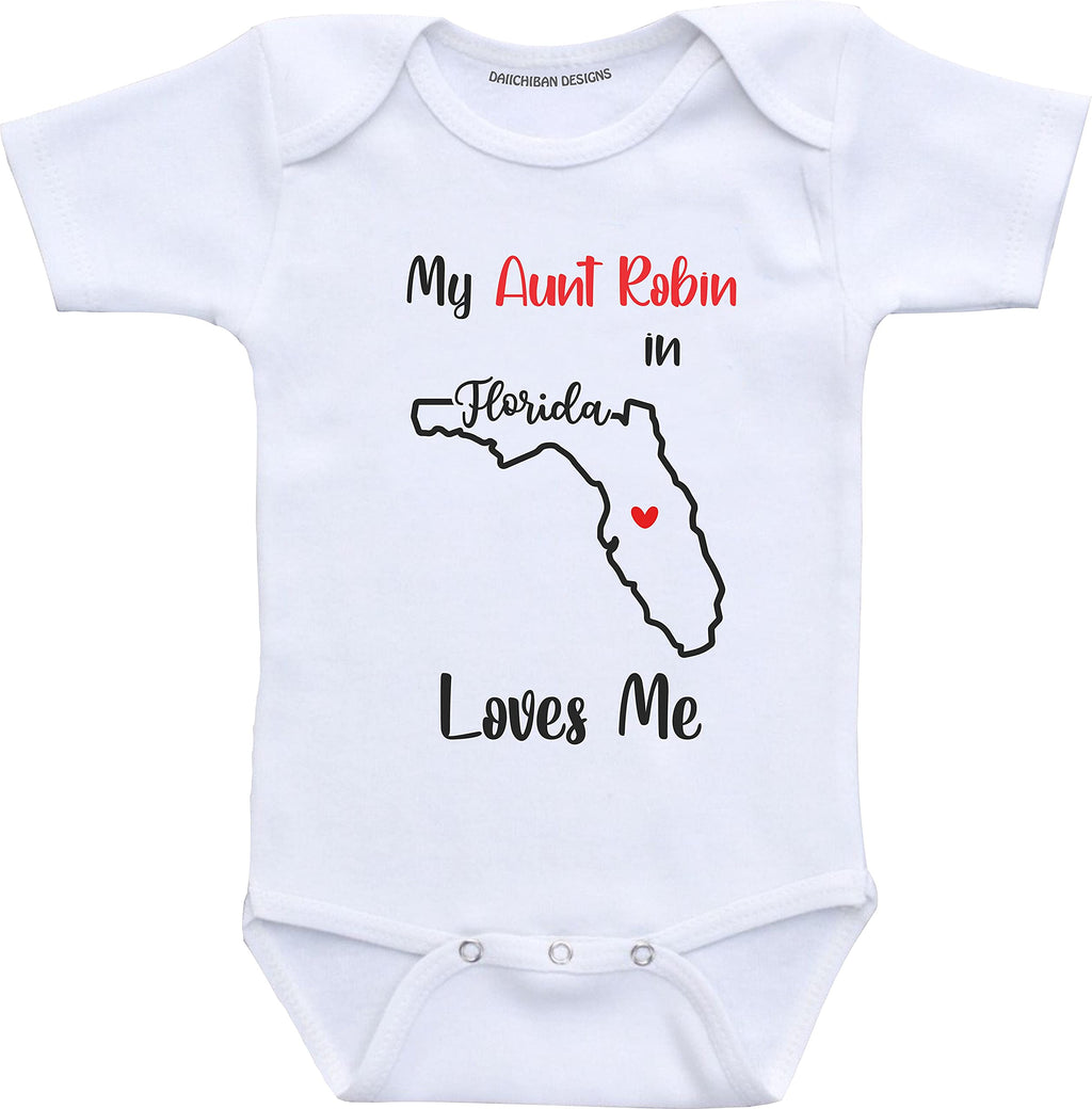 Daiichiban Designs My Aunt in California Loves Me Customs baby gifts from Aunt