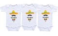 Tres Amigos Funny Triplets baby clothes