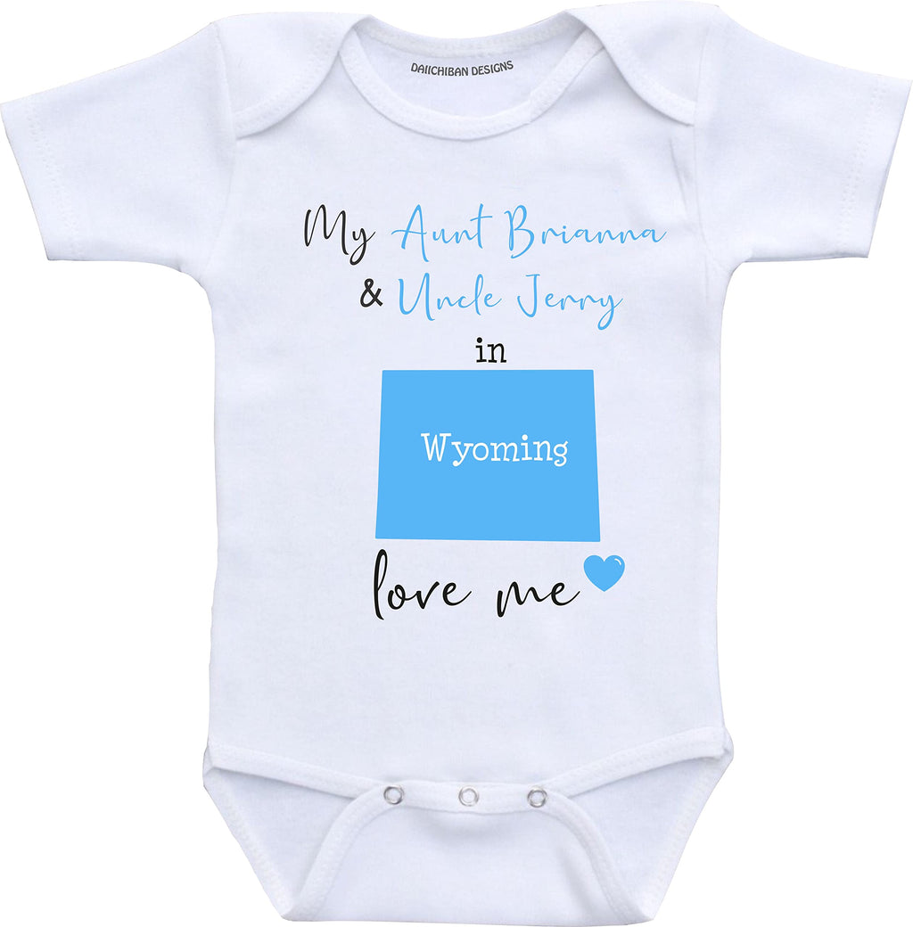 Daiichiban Designs Aunt and Uncle baby gifts Customizable Montana baby clothes