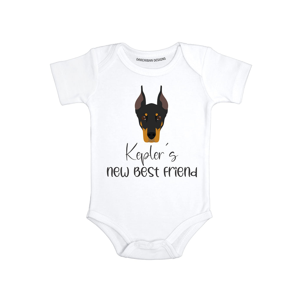 Personalized Dog baby clothes Dobermann baby gifts