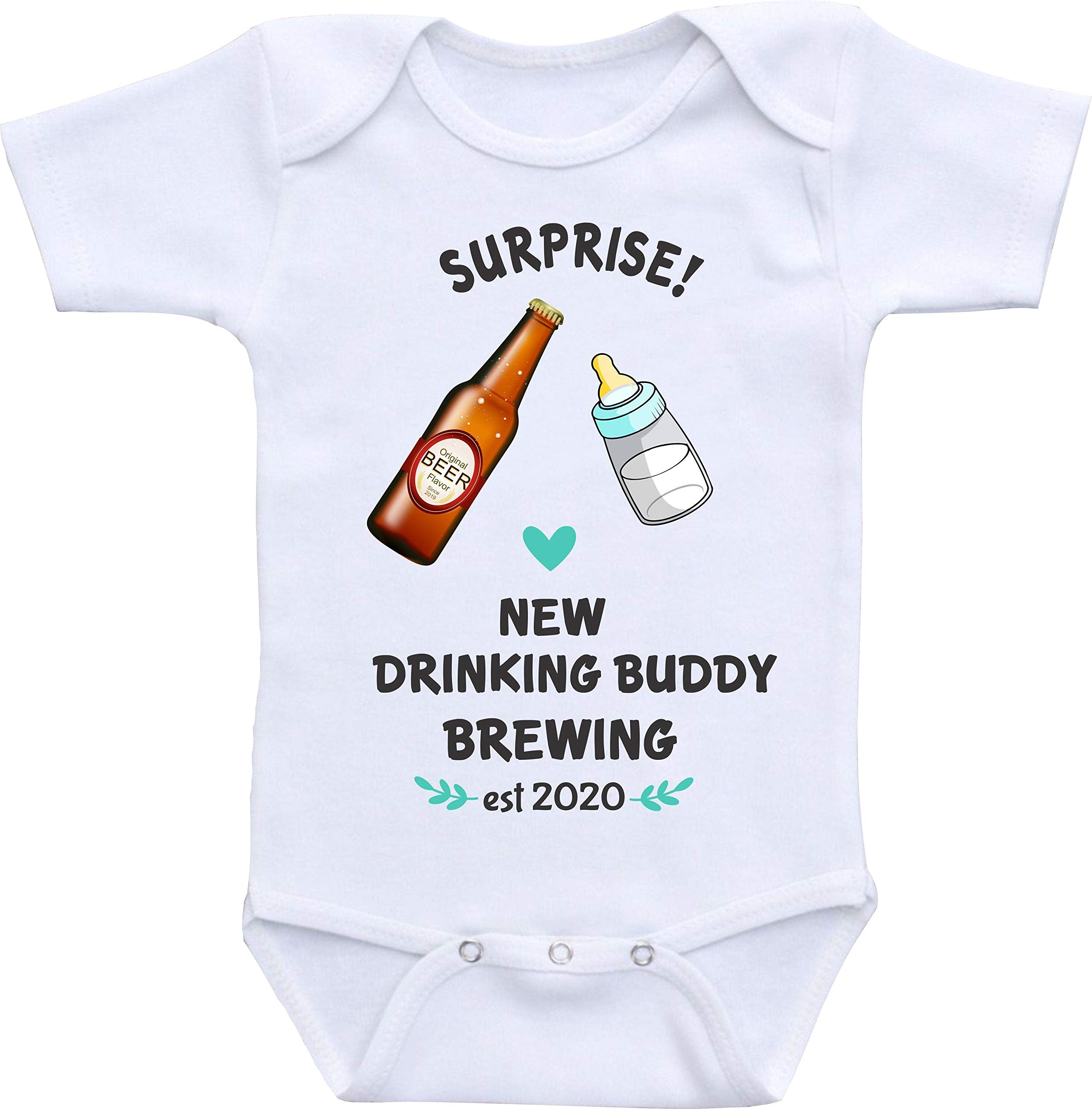 Daiichiban Designs Pregnancy reveal for Dad- Surprise New Drinking Buddy brewing- baby announcement to husband (newborn)