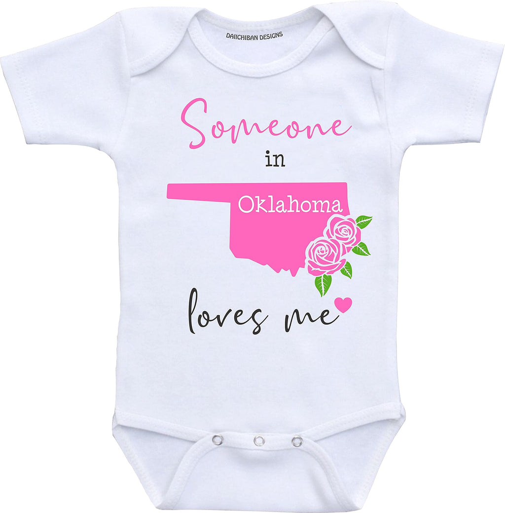 Daiichiban Designs Someone in Oklahoma loves me baby clothes Custom baby gifts