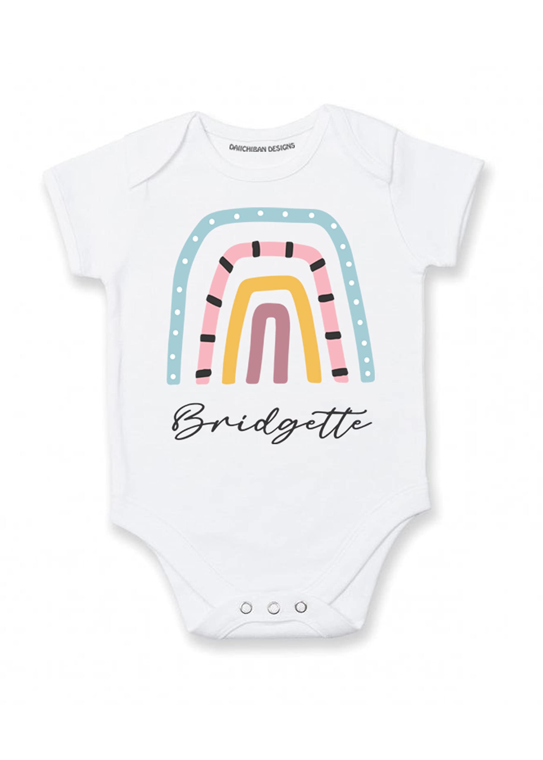 Personalized baby girl outfits with name Rainbow baby bodysuits