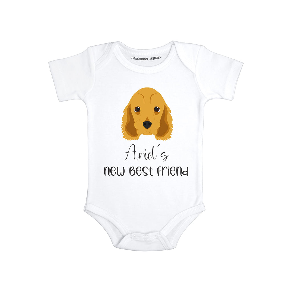 Dog sibling baby clothes Personalized Dog themed baby gifts Cocker Spaniel