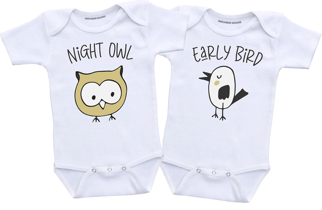 Funny Twins baby gifts Twin baby clothes boy and girl set