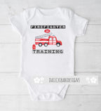 Daiichiban Designs Firefighter Baby Bodysuit – “Firefighter in Training” – Cute Infant One Piece Outfit