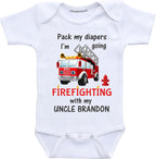Firefighter Uncle baby clothes Personalized baby gifts from Uncle is a firefighter
