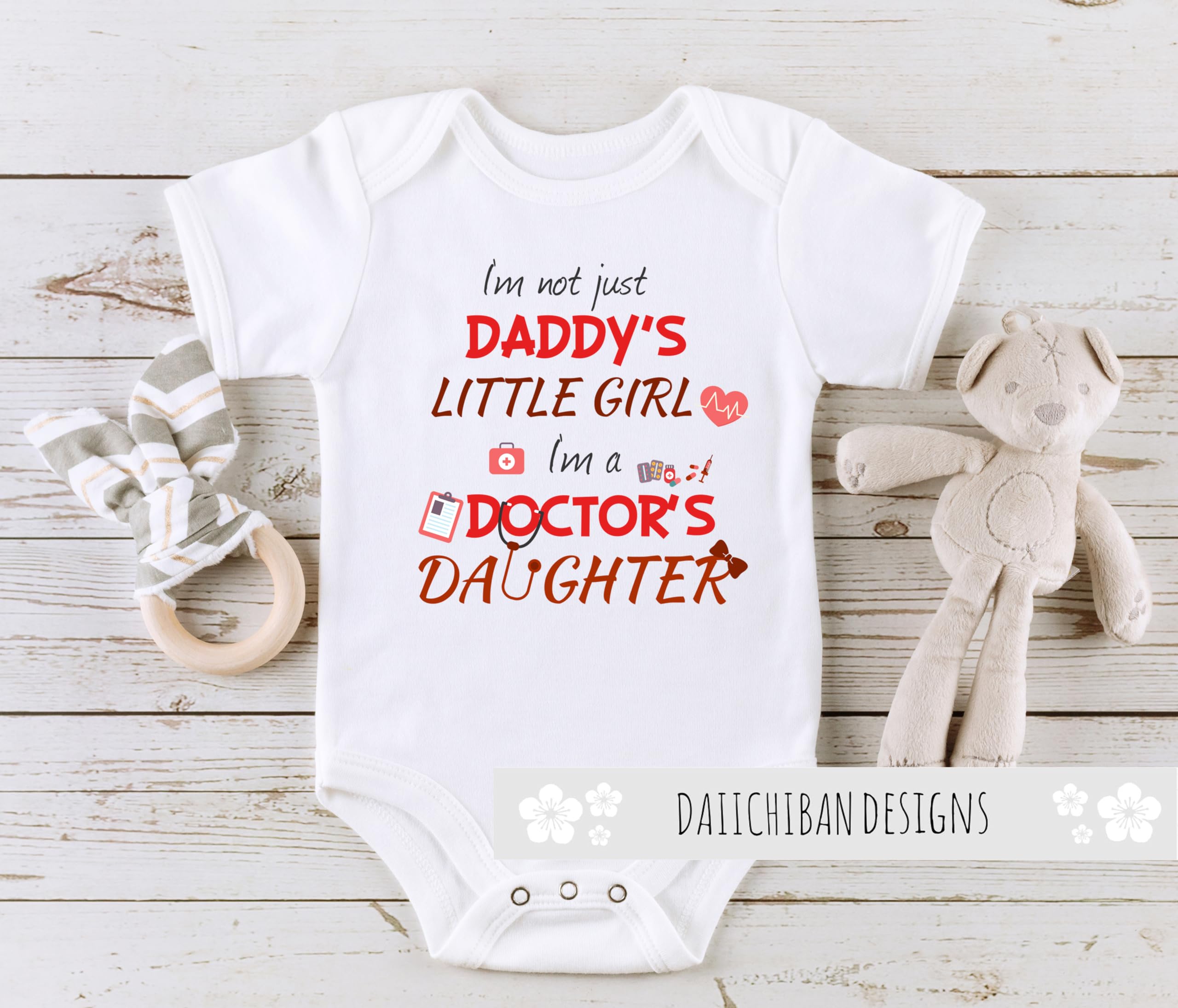 Daiichiban Designs Dad is a doctor baby clothes romper bodysuits