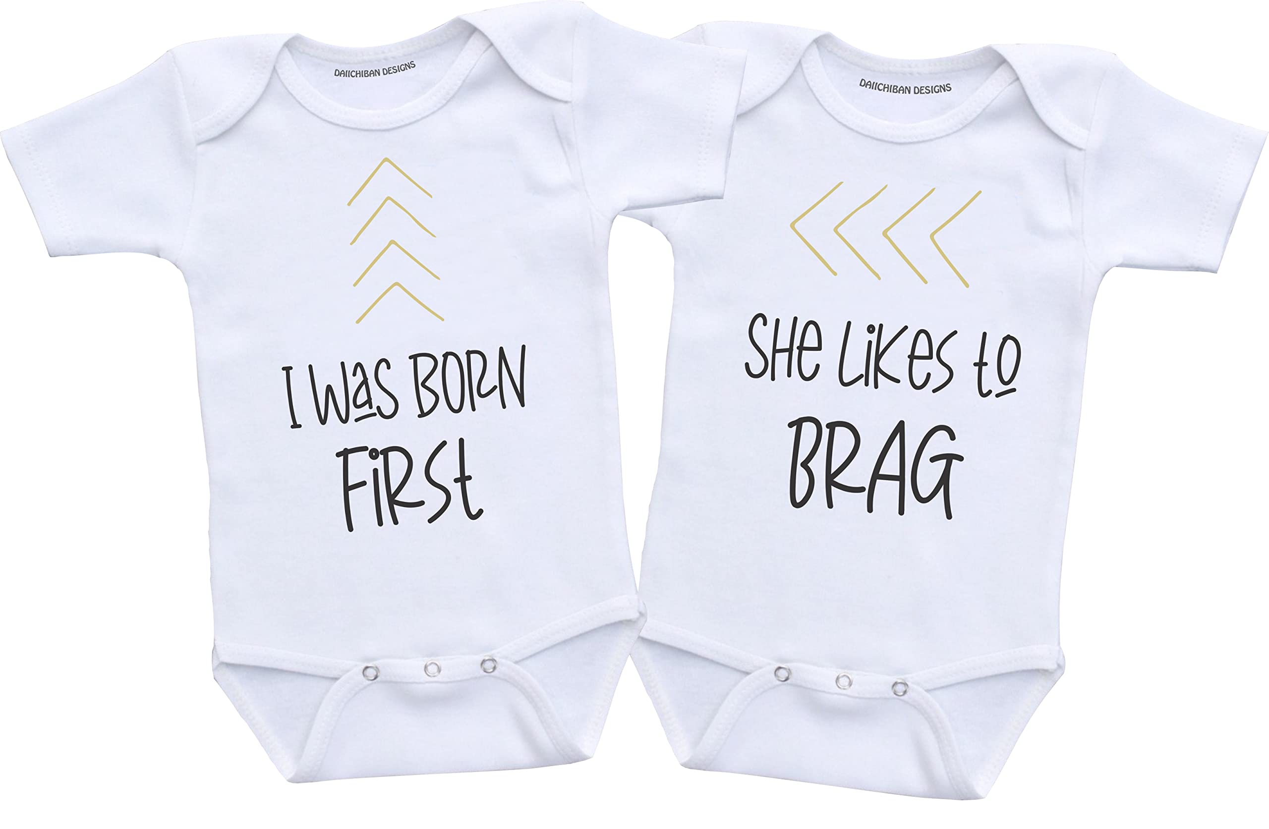 Funny twin outfits for boy and girl Twins baby clothes girls