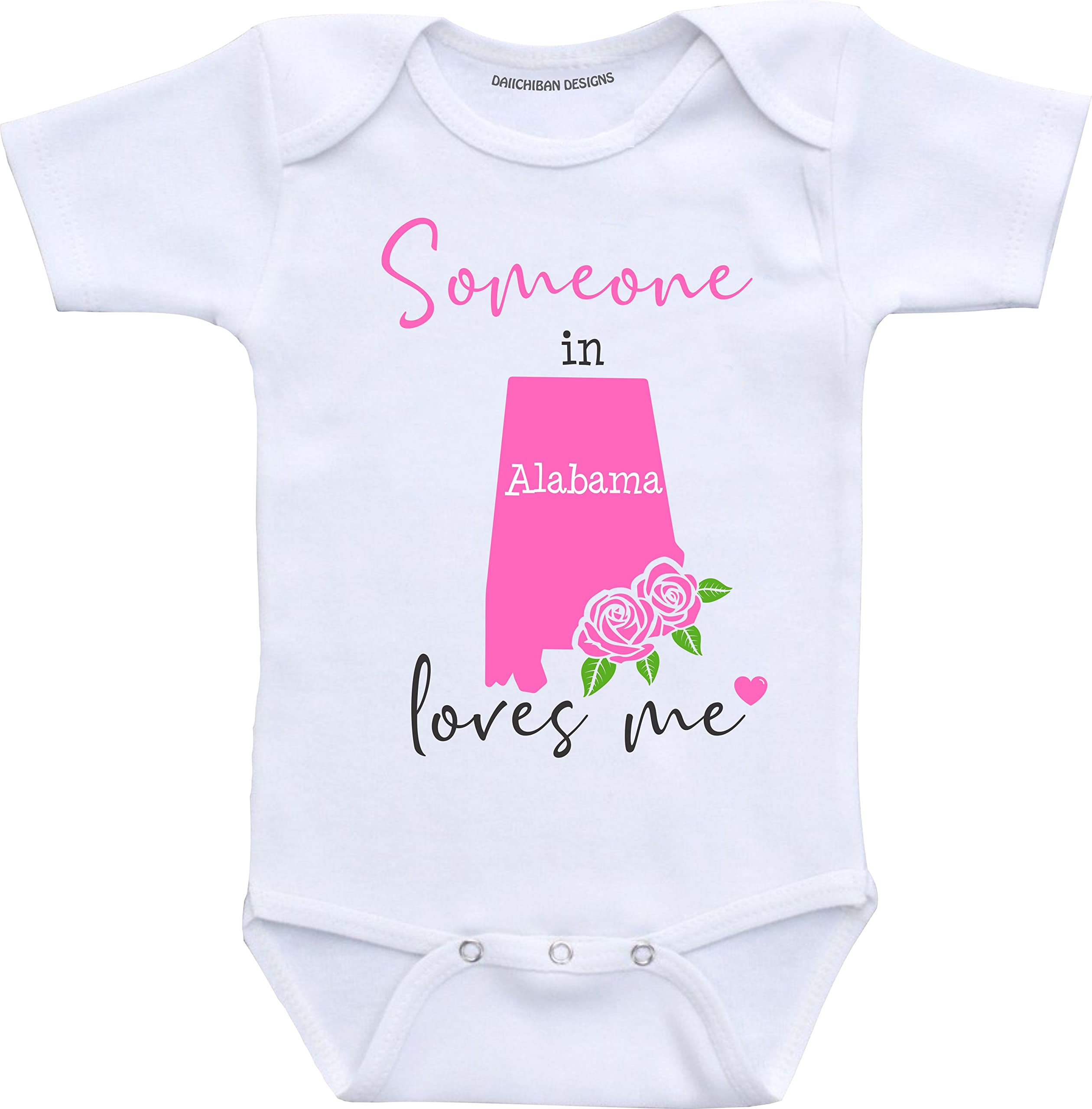 Daiichiban Designs Someone in Indiana loves me baby clothes infant creeper State customized gifts for babies