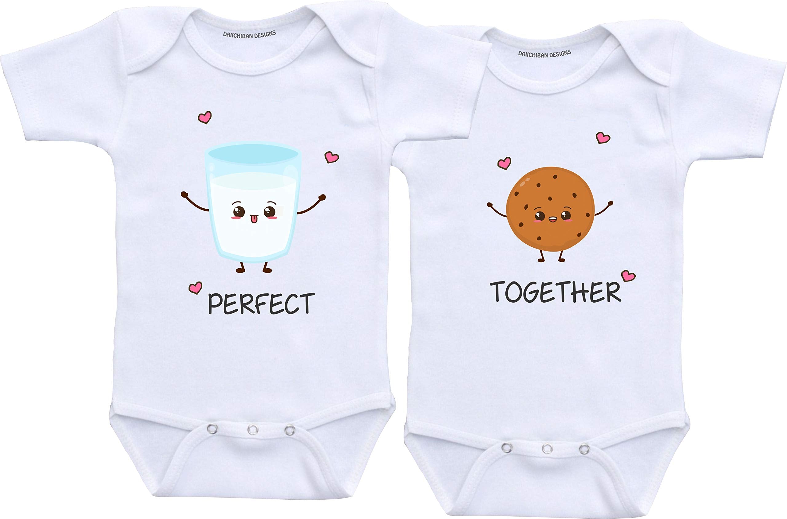 Daiichiban Designs Cookies and Milk Twins boy and Girl Twins Gifts