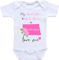 Daiichiban Designs Aunt and Uncle baby gifts Customizable North Dakota baby clothes