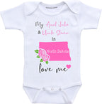 Daiichiban Designs Aunt and Uncle baby gifts Customizable North Dakota baby clothes