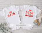 Daiichiban Designs Twin Baby Girl Bodysuit Set – “Buy One, Get One Free” – Funny Matching Infant Outfits for Girls