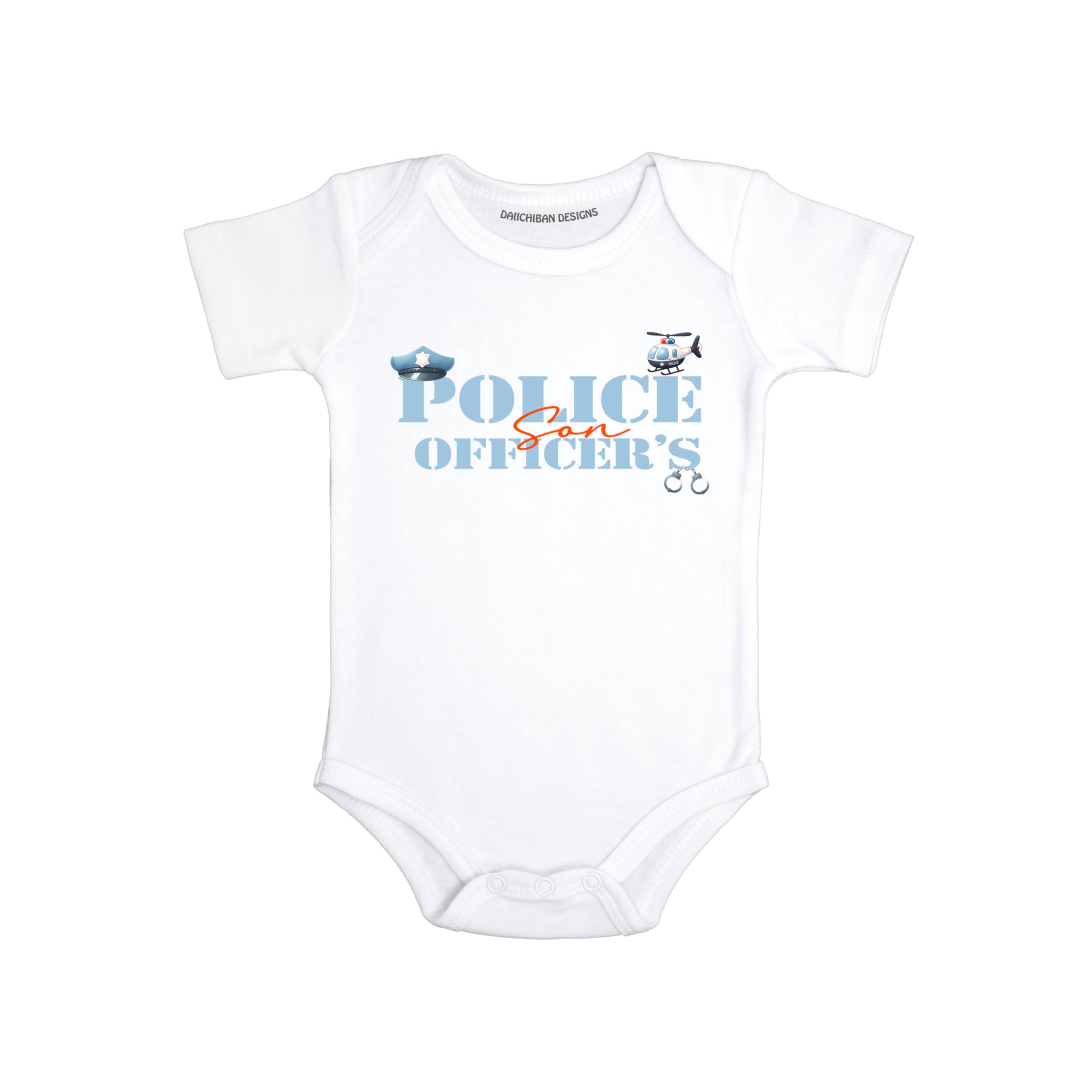 Daiichiban Designs Police Officer’s Son Baby Bodysuit – Law Enforcement Family Baby Clothes
