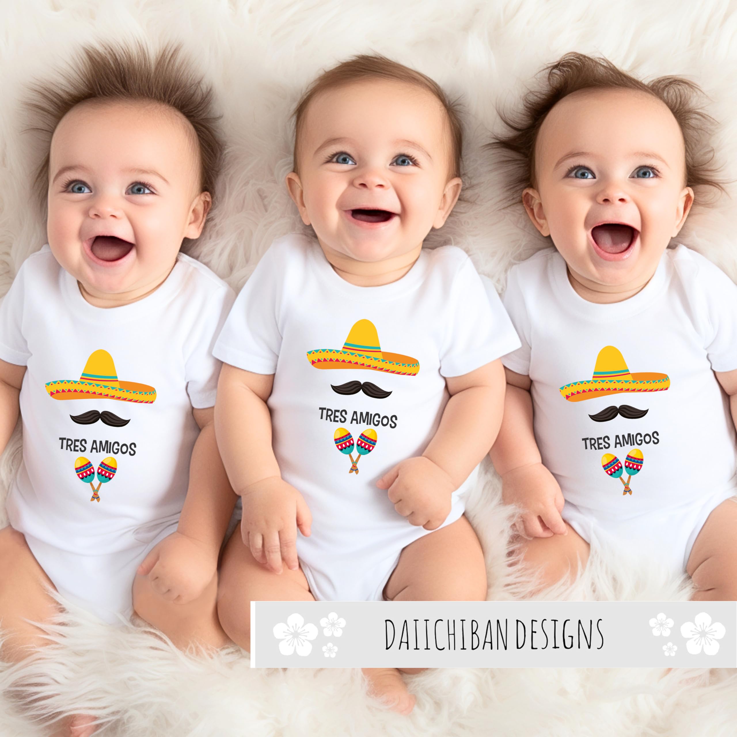 Tres Amigos Triplets Baby Clothes Infant Bodysuits