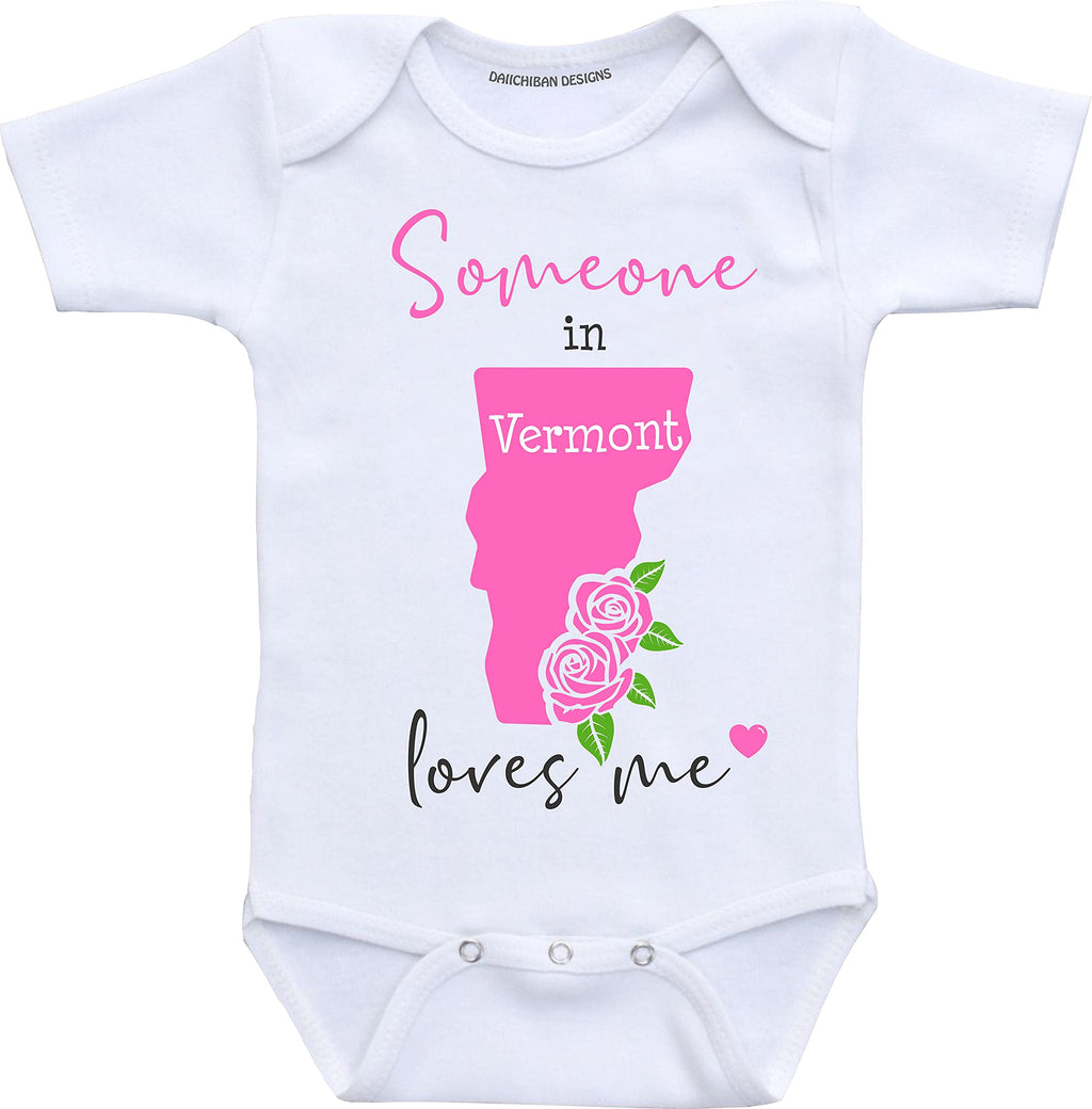 Daiichiban Designs Someone in Vermont loves me baby clothes Custom baby gifts