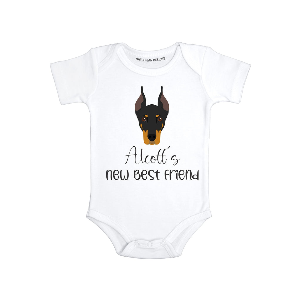 Personalized Dog baby clothes Dobermann baby gifts