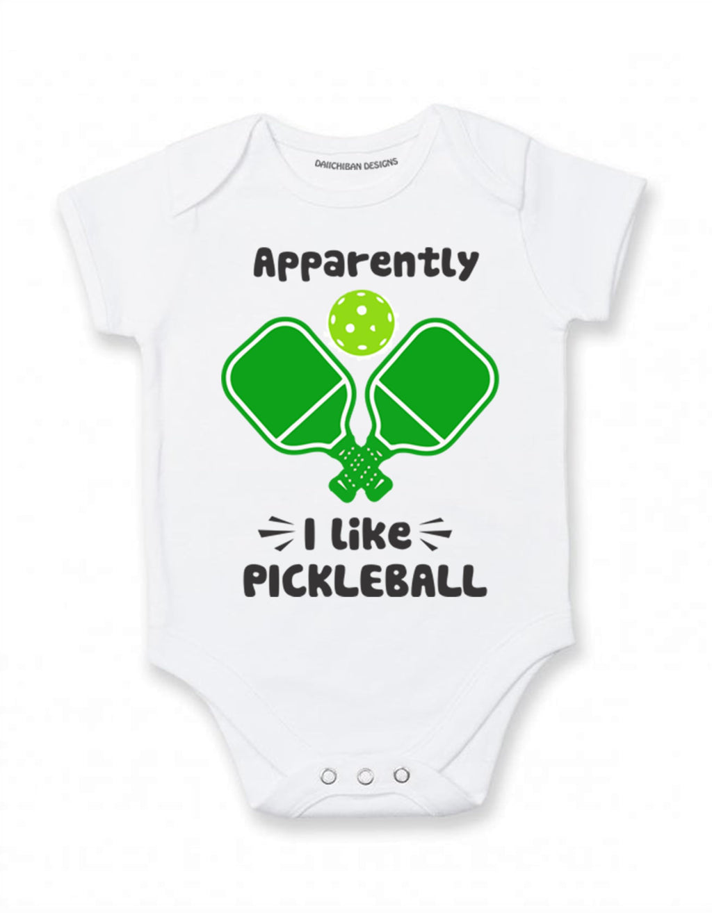 Daiichiban Designs Cute Pickleball Baby Outfit for Boys and Girls – Apparently I Like Pickleball Funny Baby Bodysuit