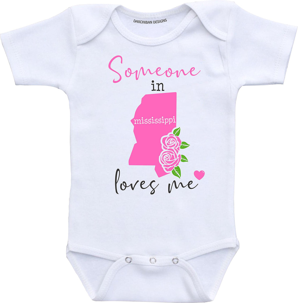 Daiichiban Designs Someone in Illinois loves me baby clothes infant creeper State customized gifts for babies