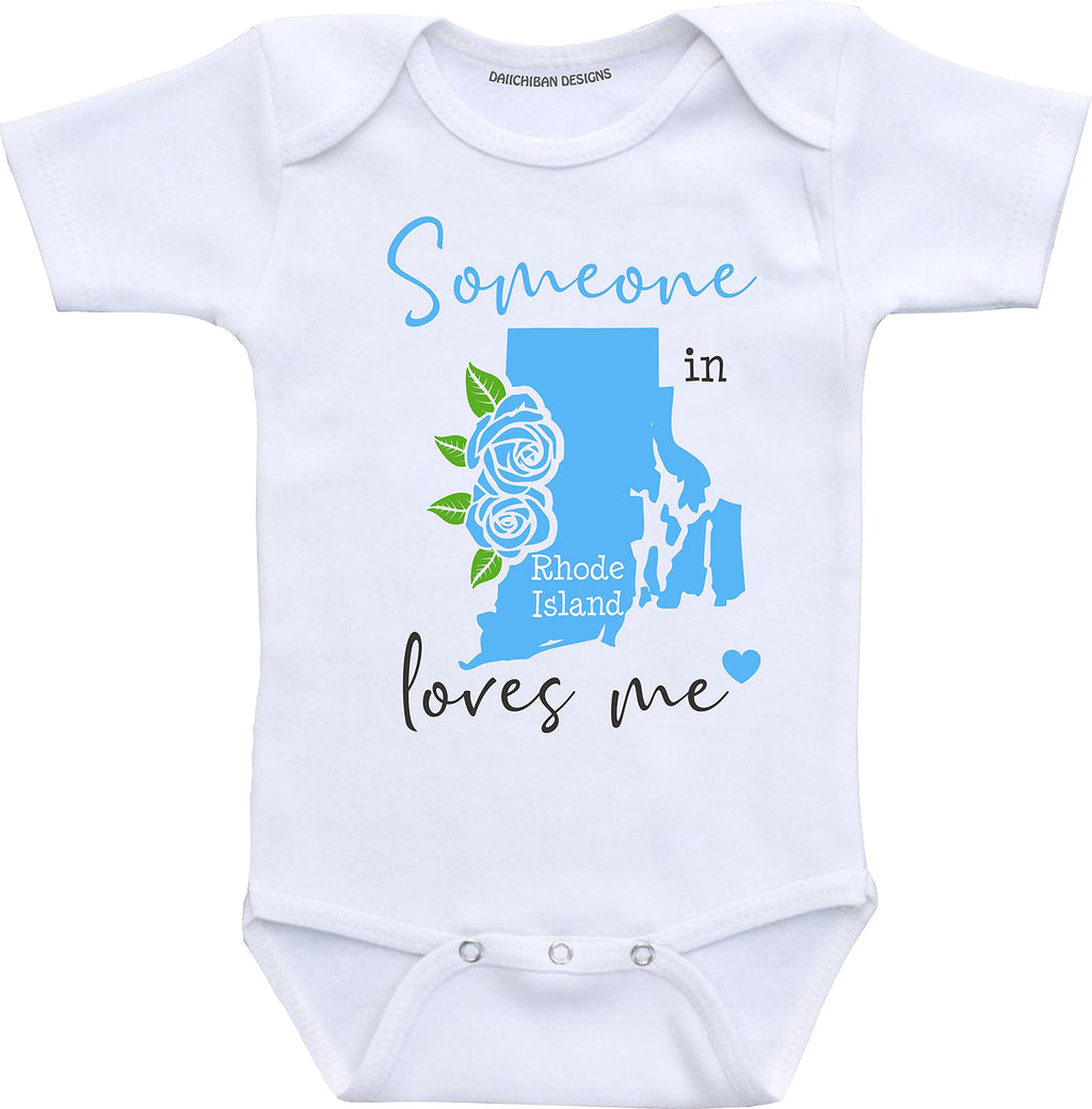 Daiichiban Designs Someone in Rhode Island loves me baby clothes Personalized