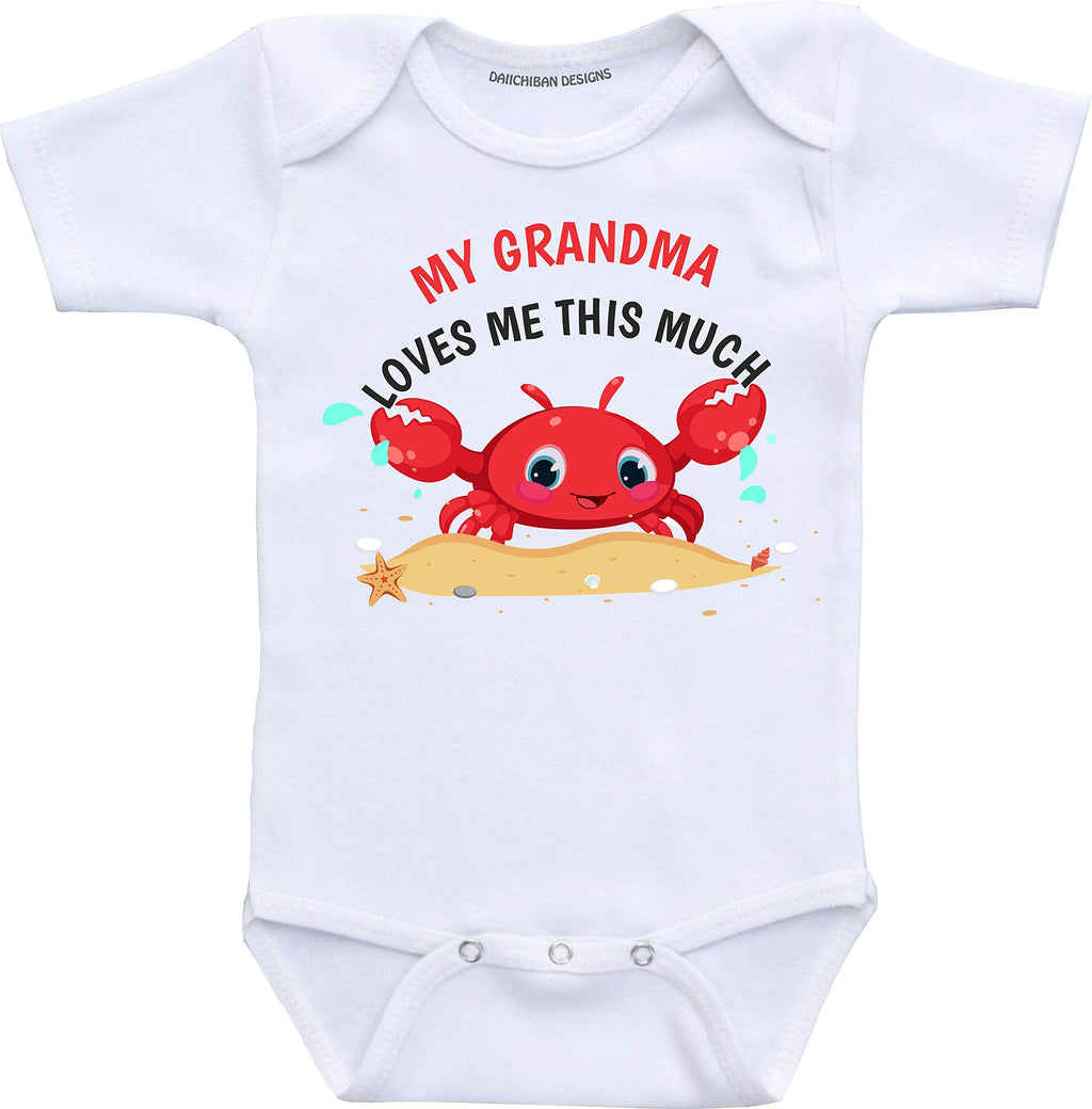 Daiichiban Designs Grandmother baby clothes My grandma loves me this much Nana infant clothes bodysuit