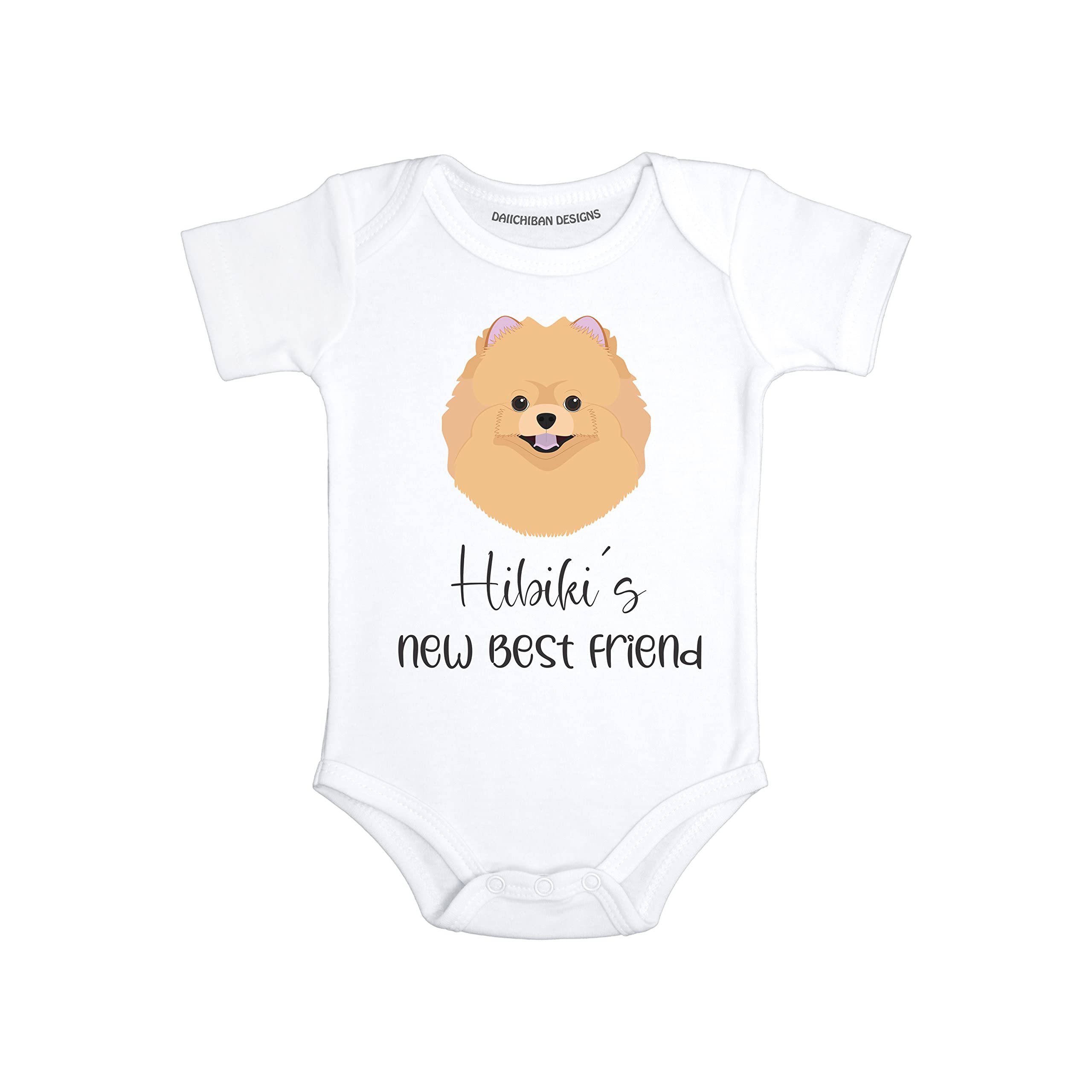 Custom Dog baby bodysuit Personalized Pomeranian baby clothes