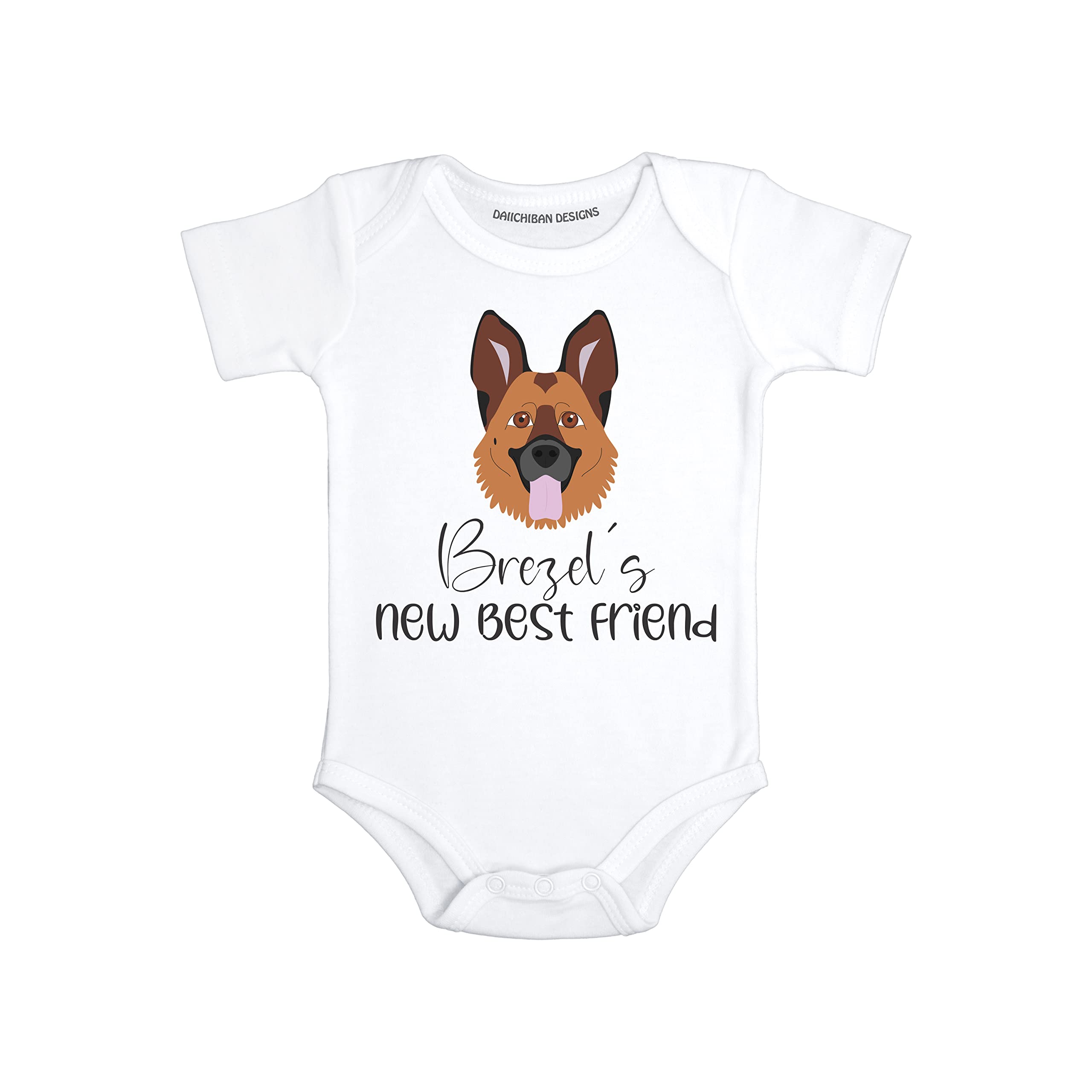 Personalized dog baby clothes with name German shepherd baby gifts