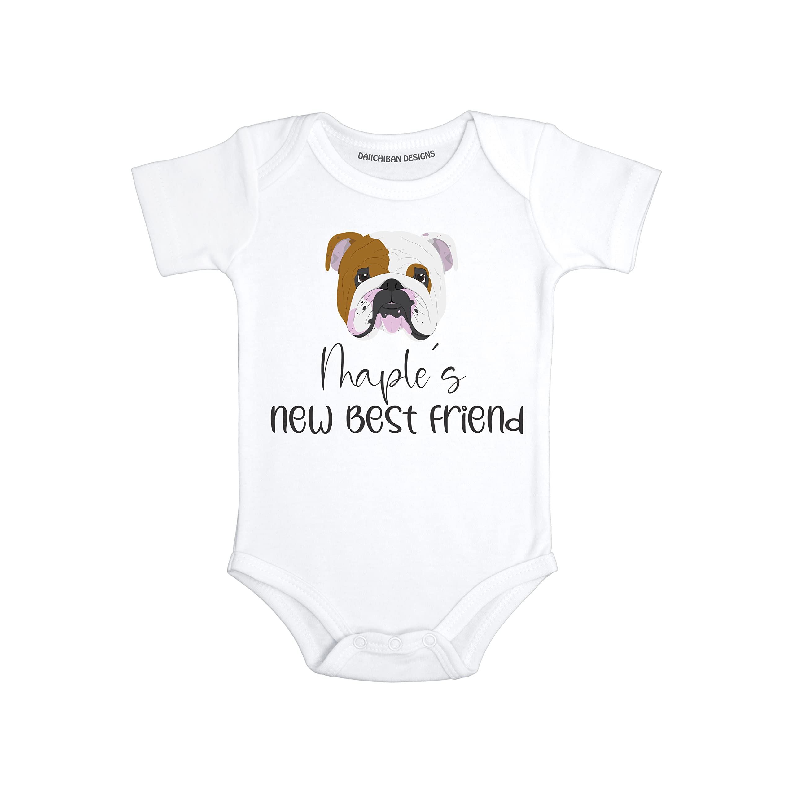 Personalized Dog baby gifts English Bulldog baby clothes