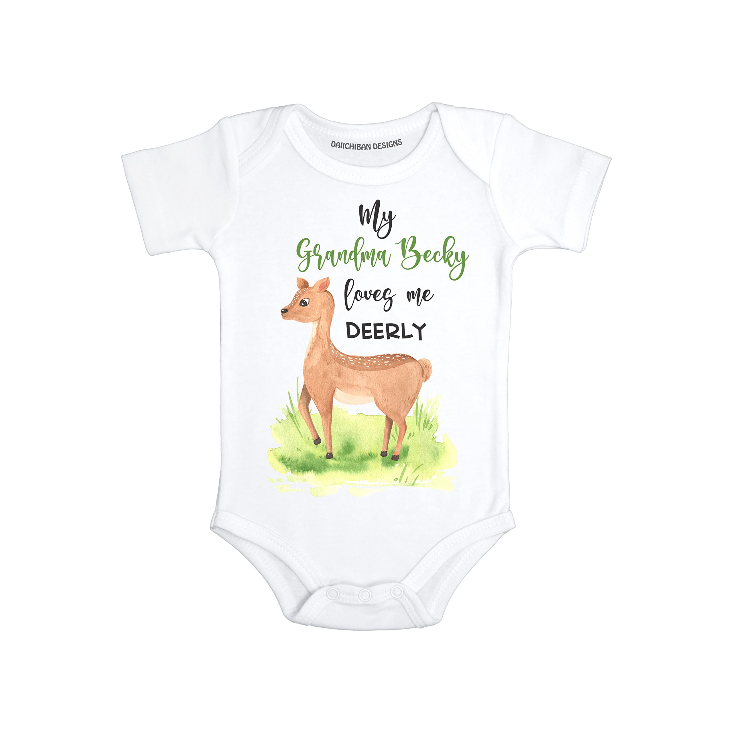 Daiichiban Designs Baby clothes Unisex Grandma Personalized baby outfit with name