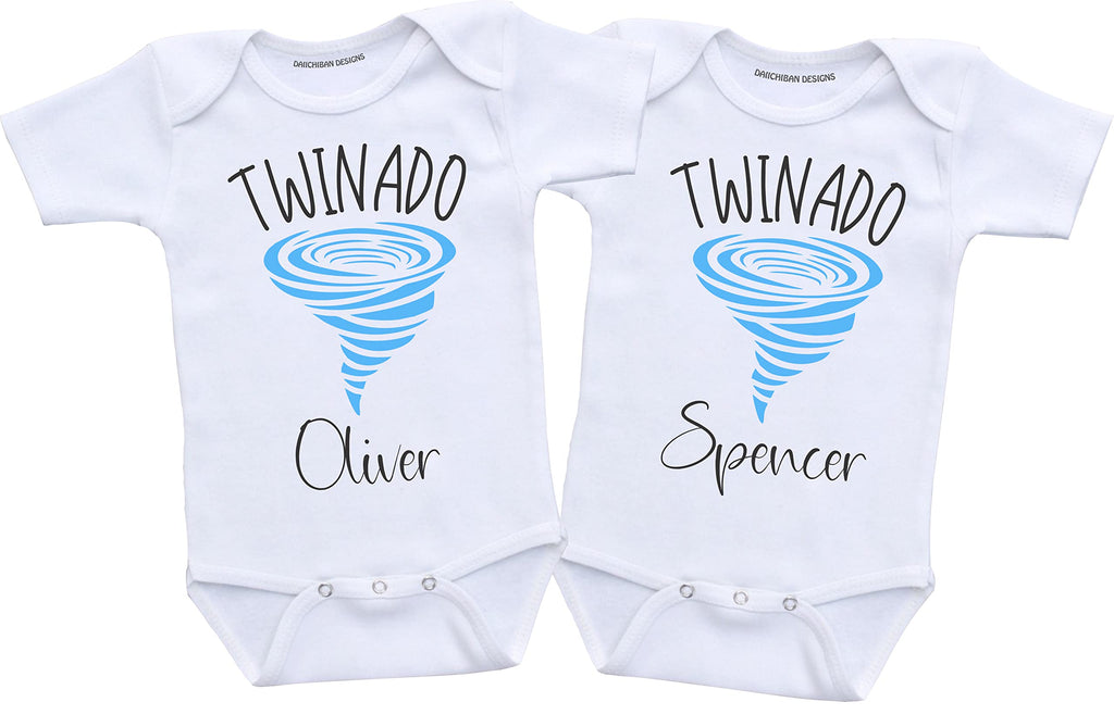 Funny Twins baby gifts for boys Personalized Twin baby boy clothes