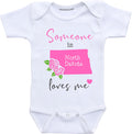 Daiichiban Designs Someone in North Dakota loves me baby clothes Custom baby gifts