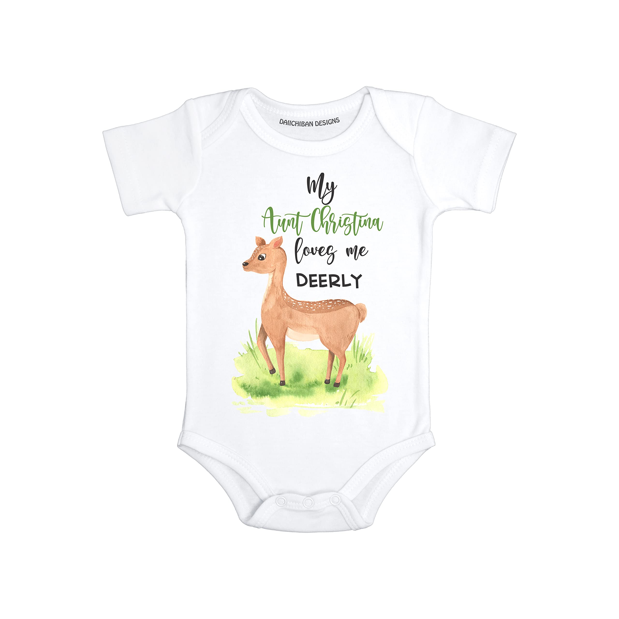 Daiichiban Designs Auntie baby clothes unisex Personalized baby gifts with name