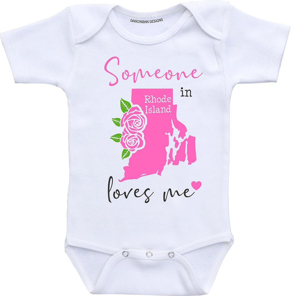 Daiichiban Designs Someone in Rhode Island loves me baby clothes Personalized
