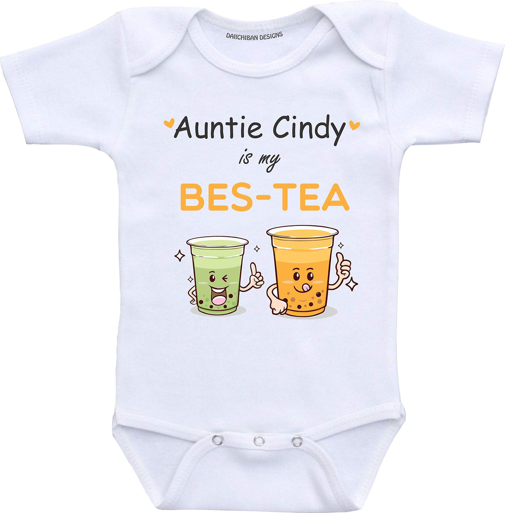 Daiichiban Designs Custom Aunt baby gift Auntie is my Bestie personalized baby clothes infant bodysuits
